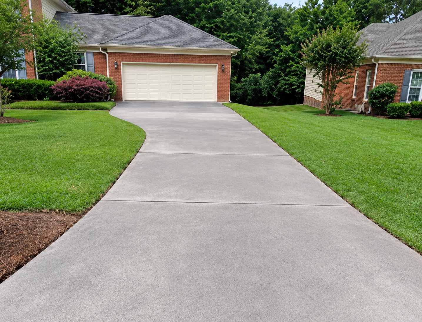Driveway after pressure washing — clean and restored