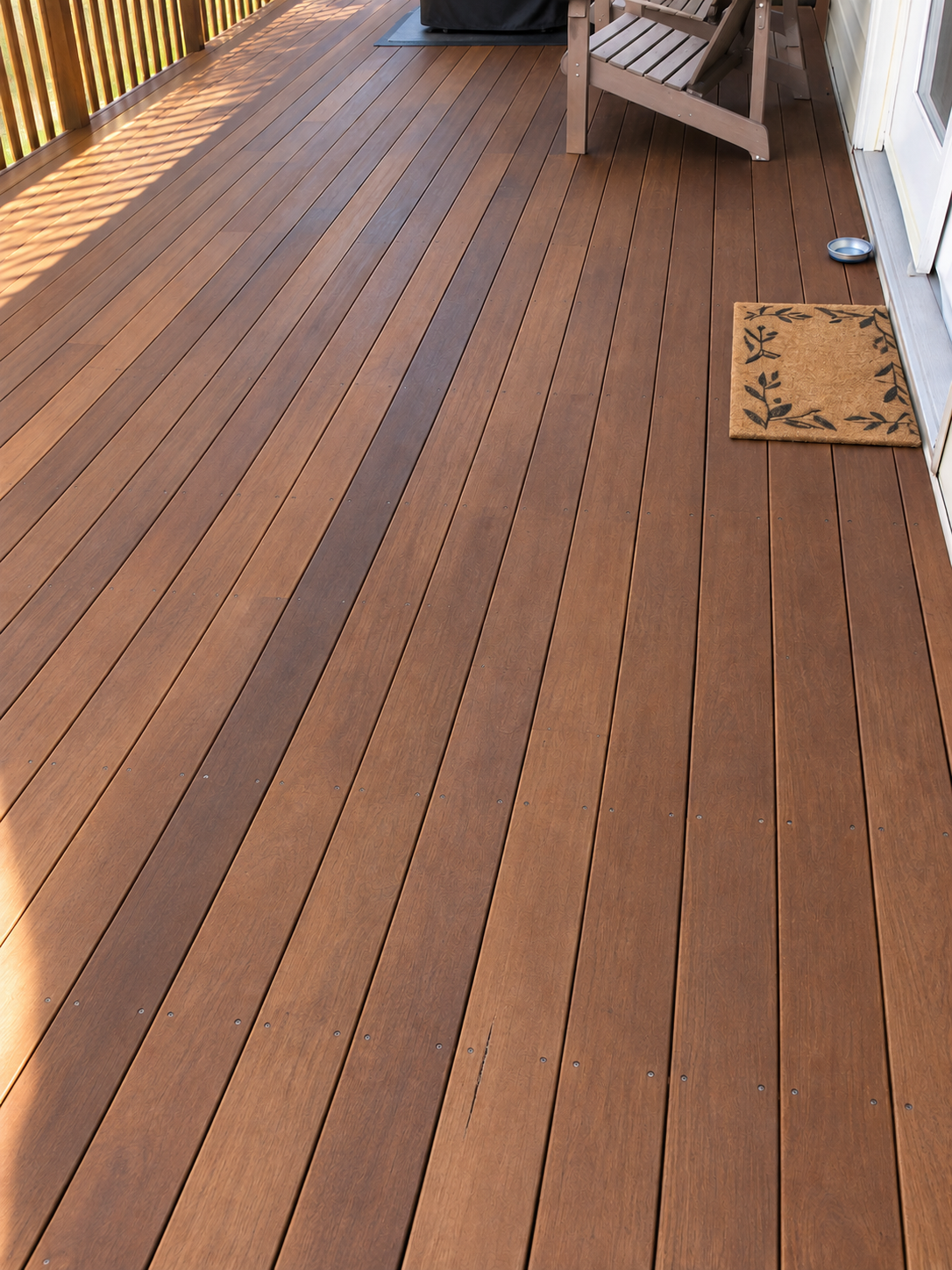 Deck after pressure washing — restored and fresh